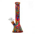 Bong in vetro colori astratti 26cm