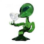 Bong in vetro verde alieno 15 cm