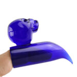 Dabber in vetro per Bong per le dita Teschio Blu wholesale skull finger glass dabber
