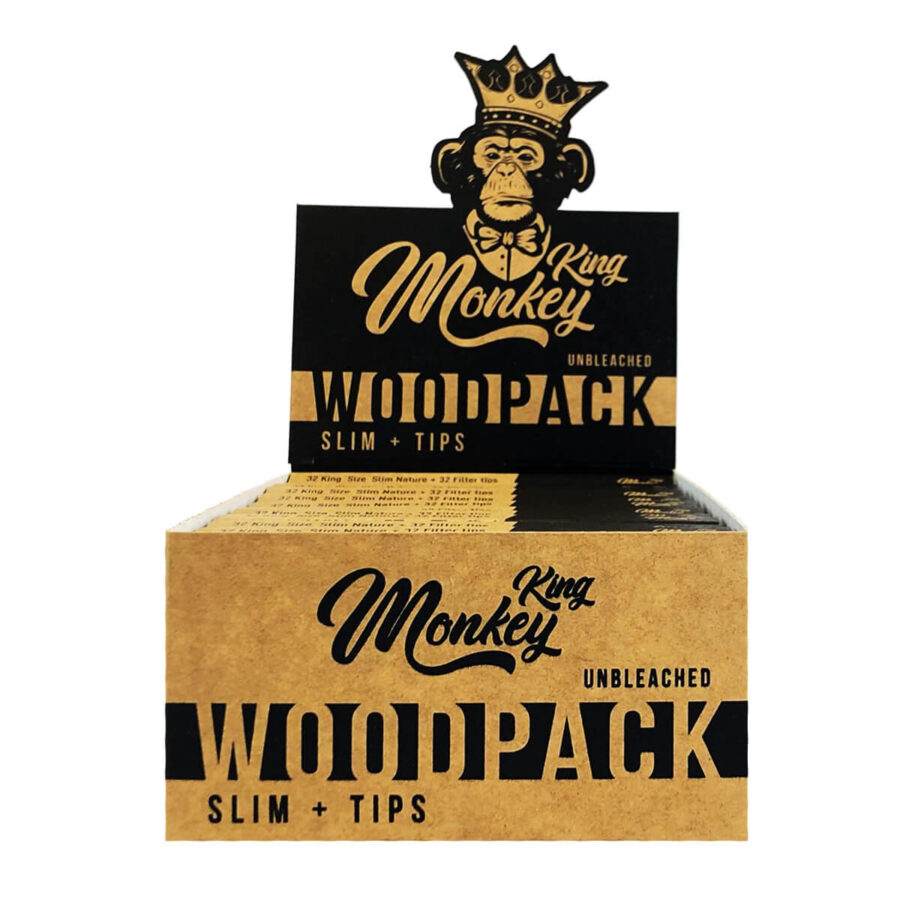 Monkey King Woodpack Cartine non sbiancate con punte (24 pezzi/display)