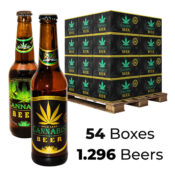 Birra Aromatizzata alla Cannabis 4.5% Mix Gold e Green Leaf 330ml (54box/1.296birre)