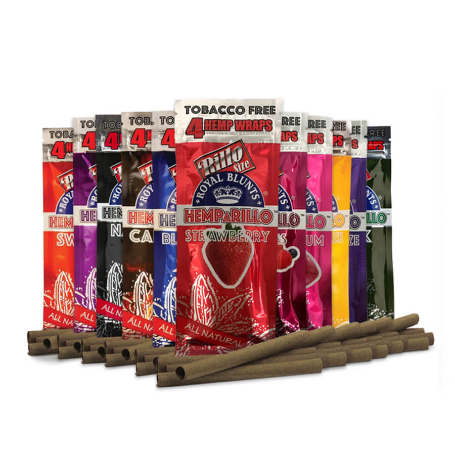 Hemparillo Involucri di canapa Blunts Mix N Roll x4 Blunts (15confezioni/display)