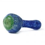 Pipa Tabacco in vetro blu vortice astratto cool 13cm