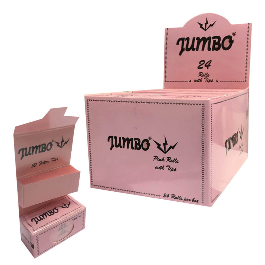 Cartine Jumbo Pink Roll + Punte (24 pezzi/display)