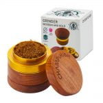 Champ High Grinder in Legno e Metallo Oro 60mm - 4 Parti