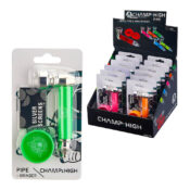 Champ High Pipa in Metallo + Mini Grinder Colori Misti (12pezzi/display)