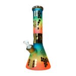 Rainbow Bee Hexagon Bong in Vetro Triplo Spessore 32cm