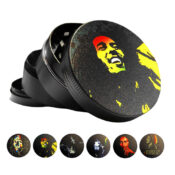 Bob Marley Grinder in Metallo 4 Parti - 50mm (6pezzi/display)