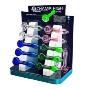 Champ High Pipe Colorate in Vetro con Espositore (12pezzi/display)