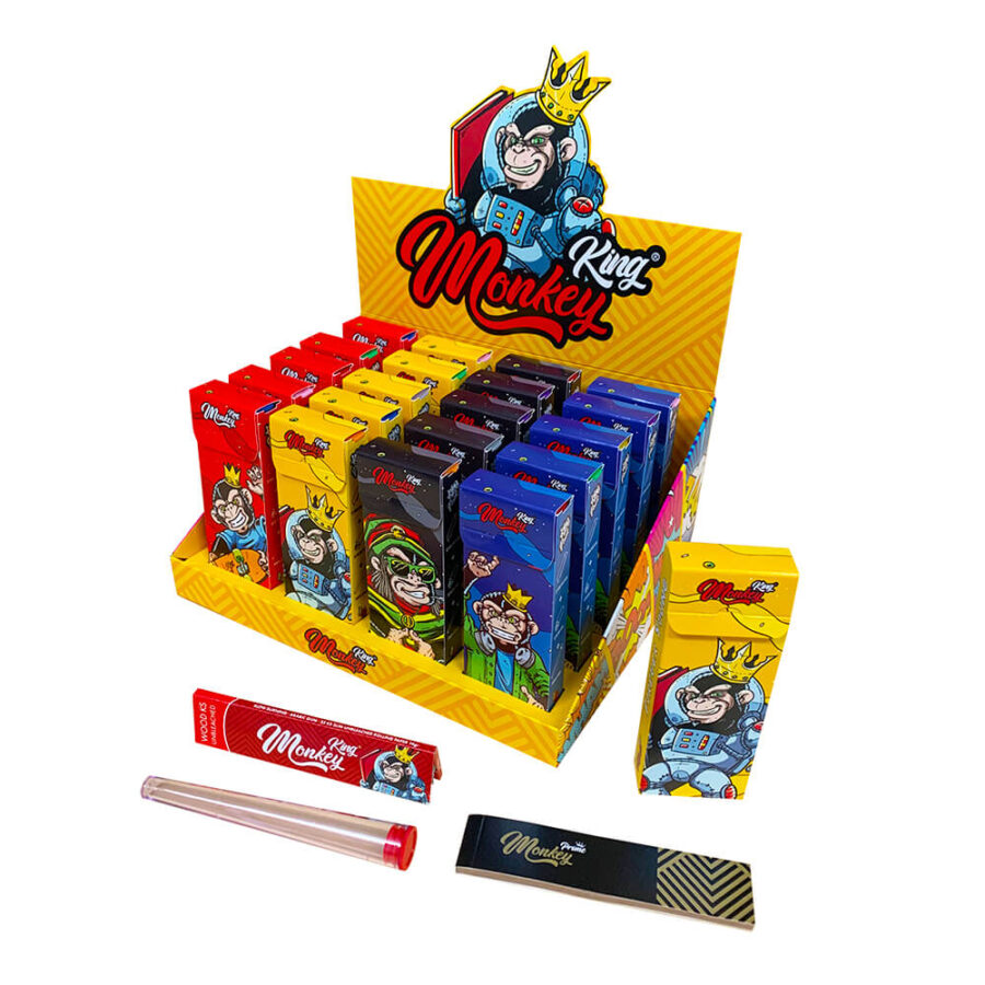 Monkey King Smokers Kit Cartine + Punte + Tubo (20 pezzi/display)