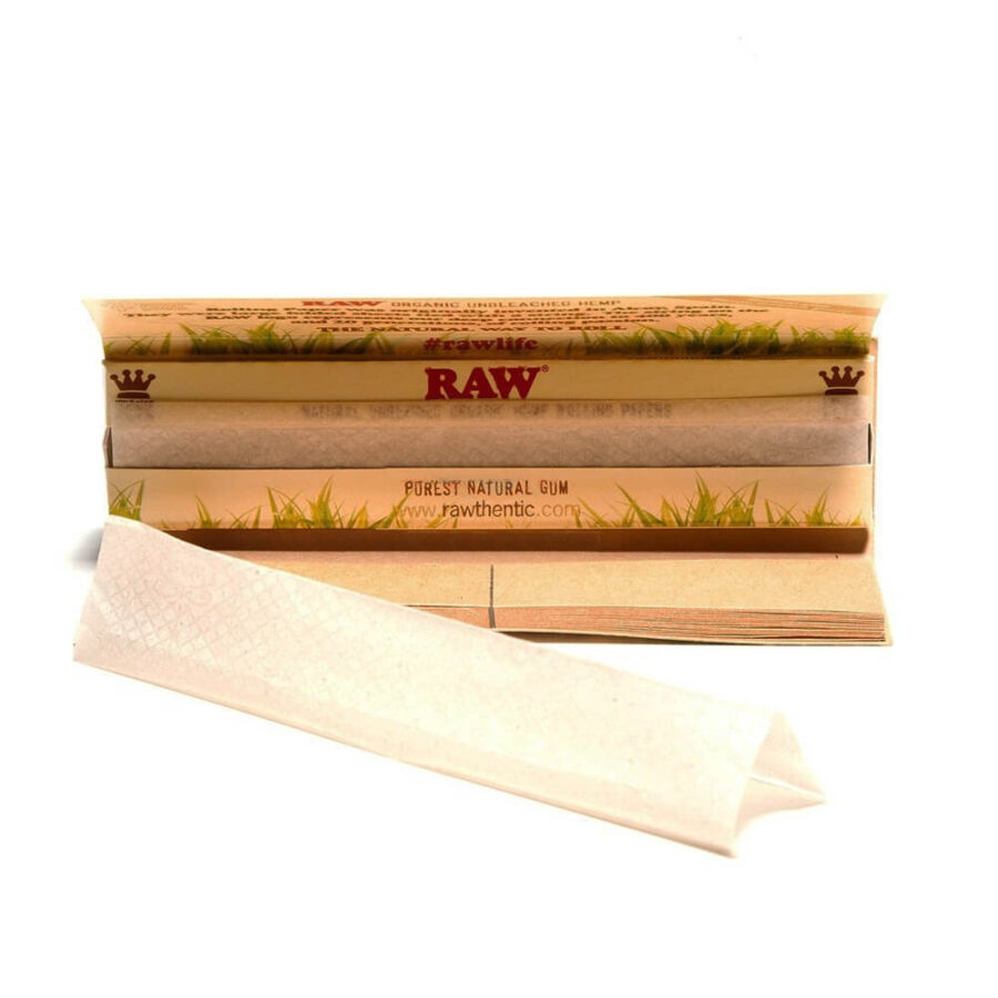 Cartine di canapa biologica RAW Connoisseur Kingsize con punte (24 pezzi / display)