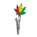 Roach in Silicone con Clip in Metallo Rasta Weed Leaf (12pezzi/busta)