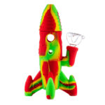 Bong in Silicone Missile con LED Luminoso Rasta 20cm