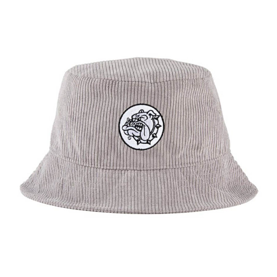 The Bulldog Bucket Hat con Ricamo Grigio