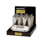 Clipper Accendini in Metallo Argento e Giftbox (12pz/display)