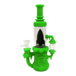 Bong in Vetro e Silicone Missile Verde con Pezzi Removibili 23cm