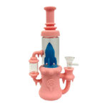 Bong in Vetro e Silicone Missile Rosa con Pezzi Removibili 23cm