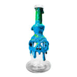 Bong in vetro Fatto a Mano Teschio blu in argilla 22cm