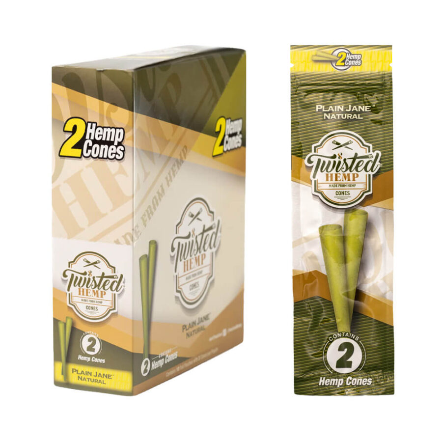 Twisted Hemp Cones Plain Jane (10pz/display)