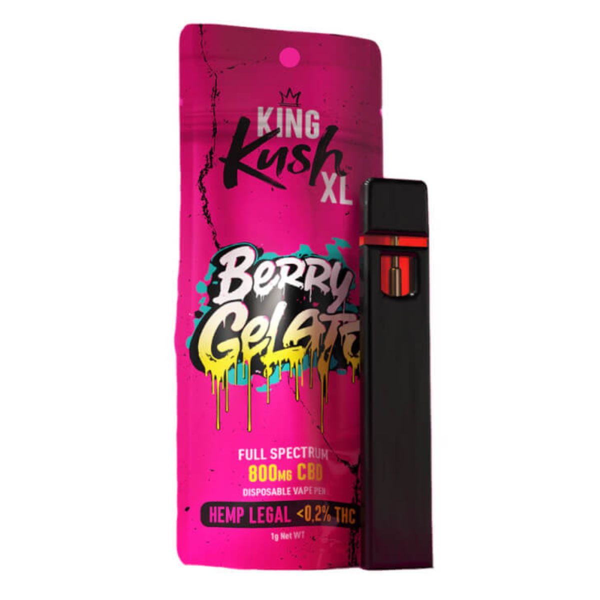 King-Kush-XL-Berry-gelato-800mg-CBD-disposable-vape-Pen-10pcsdisplay-wholesale-1 King Kush XL Berry Gelato 800mg CBD Disposable Vape Pen 10pcsdisplay Wholesale 1 1
