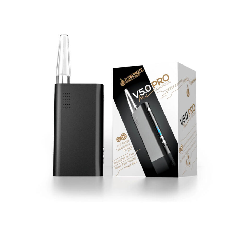 Flowermate V5.0s Mini Pro Kit Complet de Vaporisateur d'herbes Sèches Noir