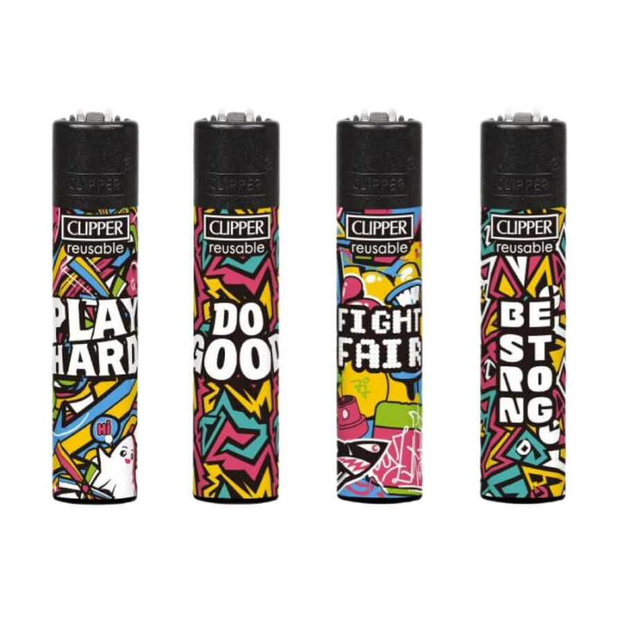 Clipper Lighters Classic Graffiti Motos (24pz/display)