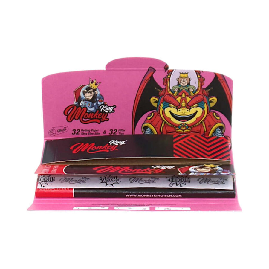 Monkey King Rolling Papers con Punte e Macinini Psychodelic (48pz/display)