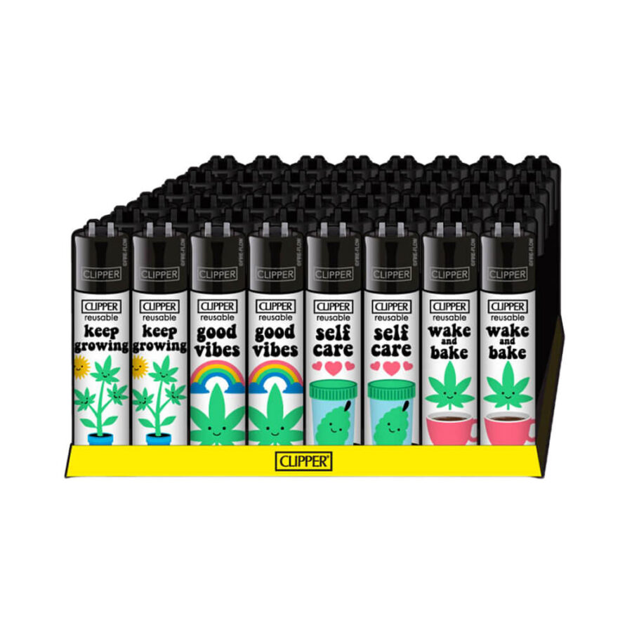 Clipper Lighters Classic Cute Weed (48pz/display)