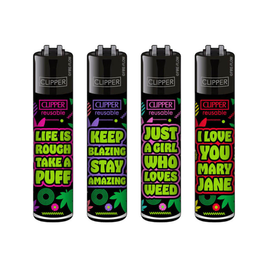 Clipper Lighters Classic Weed Statements #8 (48pz/display)