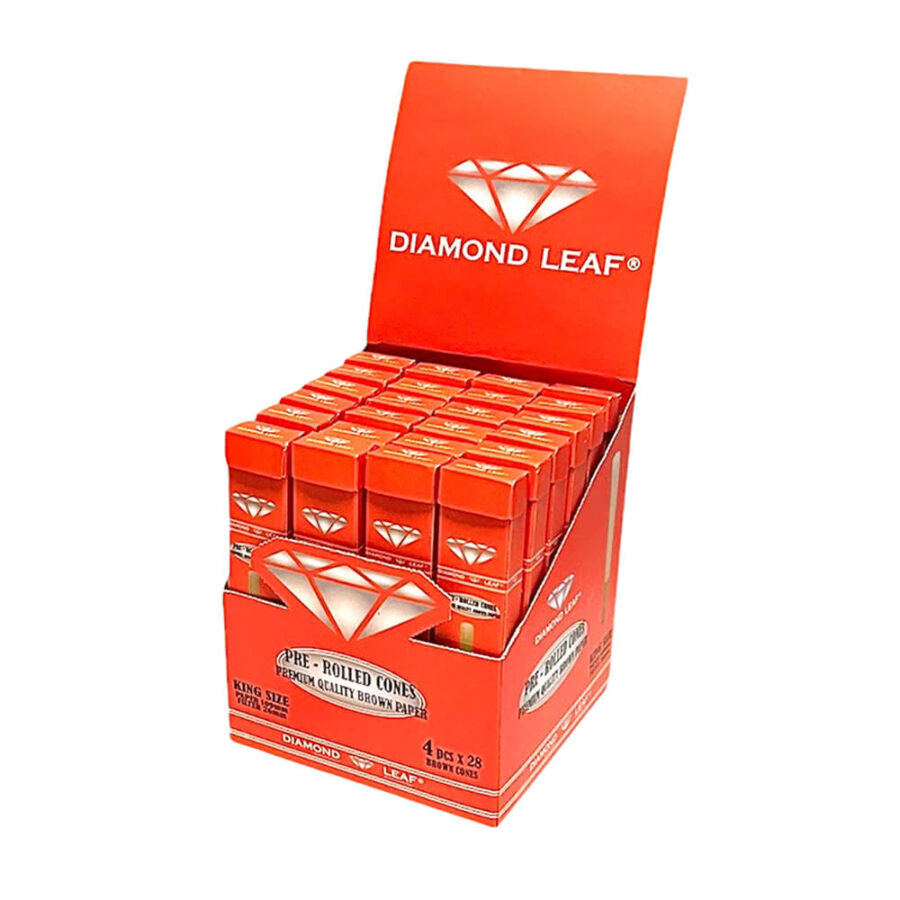 Diamond Leaf Coni pre-rollati King Size con filtri 4 per confezione (28 confezioni:espositore)-Ingrosso-1