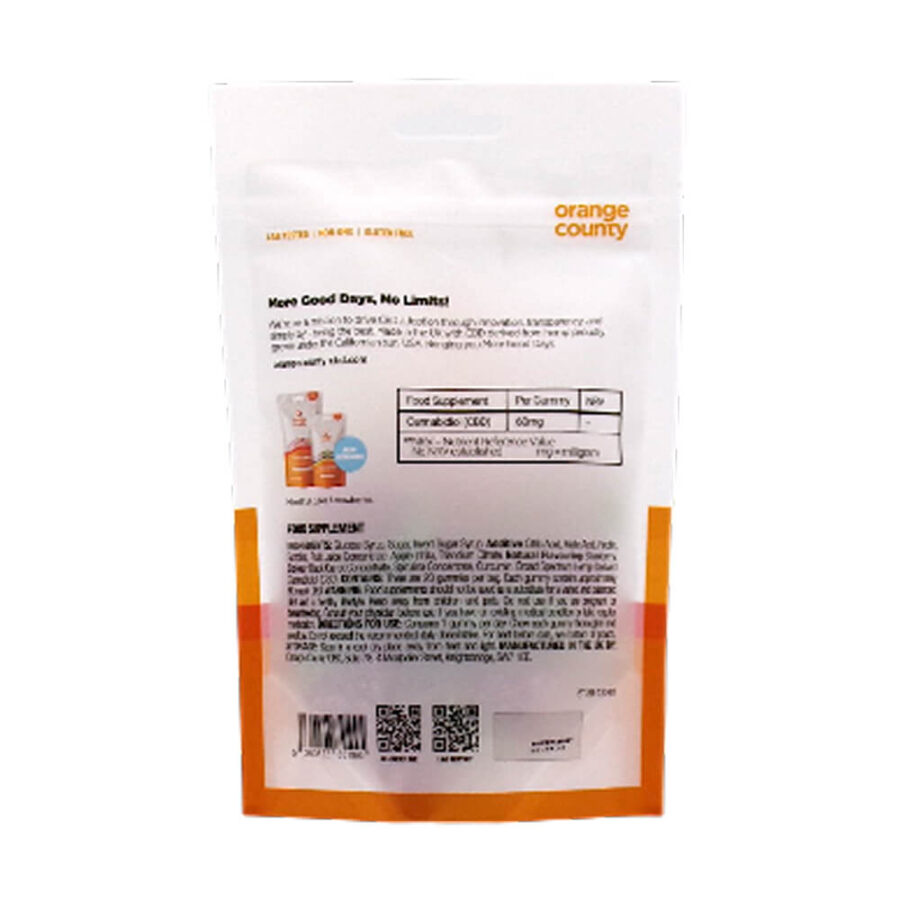 Orange County CBD Gummies Fragola 1200mg CBD