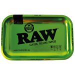 Raw Vassoio per Rollare in Metallo Verde Piccolo Raw Vassoio per Rollare in Metallo Verde Piccolo