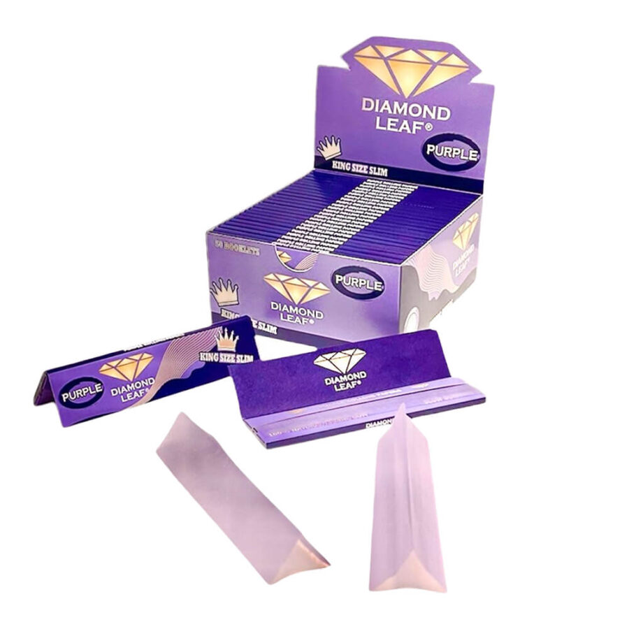 Diamond Leaf Cartine Colorate King Size Slim Viola (50 pz:espositore) - Ingrosso