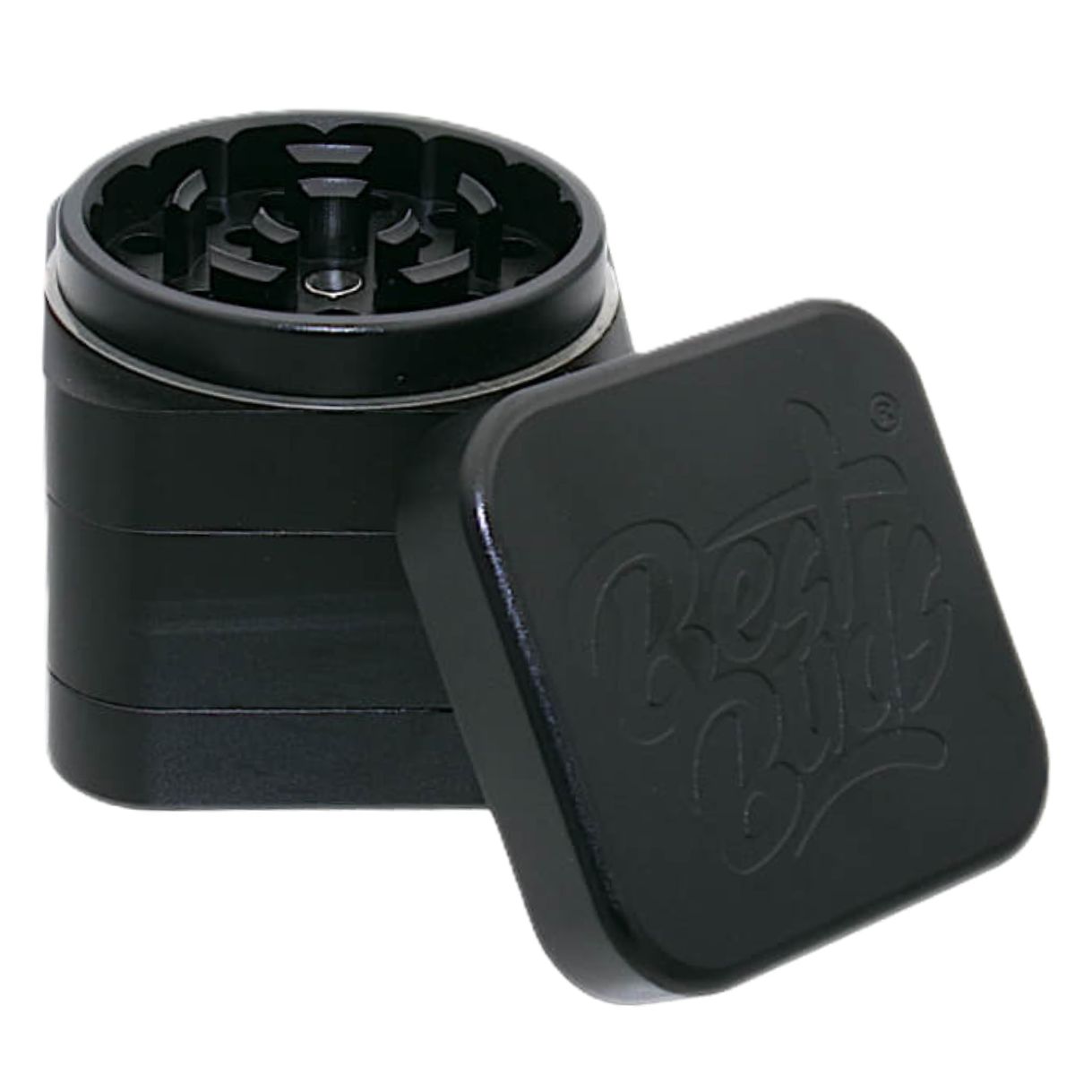 Best-Buds-The-Cube-Aluminium-Grinder-4-Parts-(50mm)-Black Best Buds The Cube Aluminium Grinder 4 Parts 50mm Black