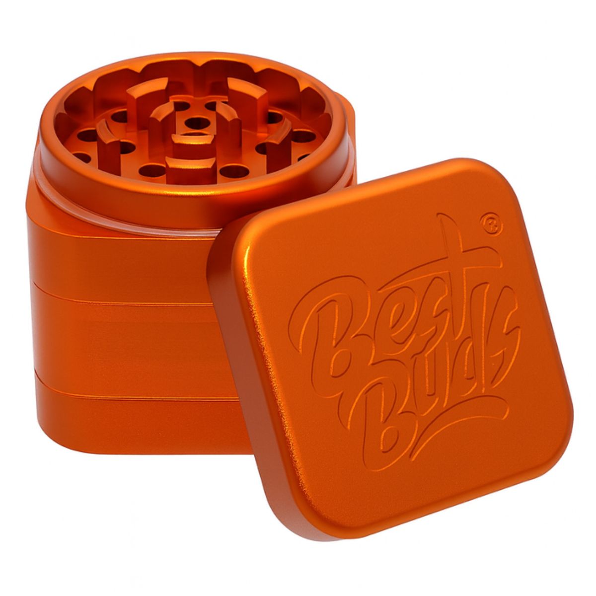 Best-Buds-The-Cube-Aluminium-Grinder-4-Parts-(50mm)-Rust Best Buds The Cube Aluminium Grinder 4 Parts 50mm Rust
