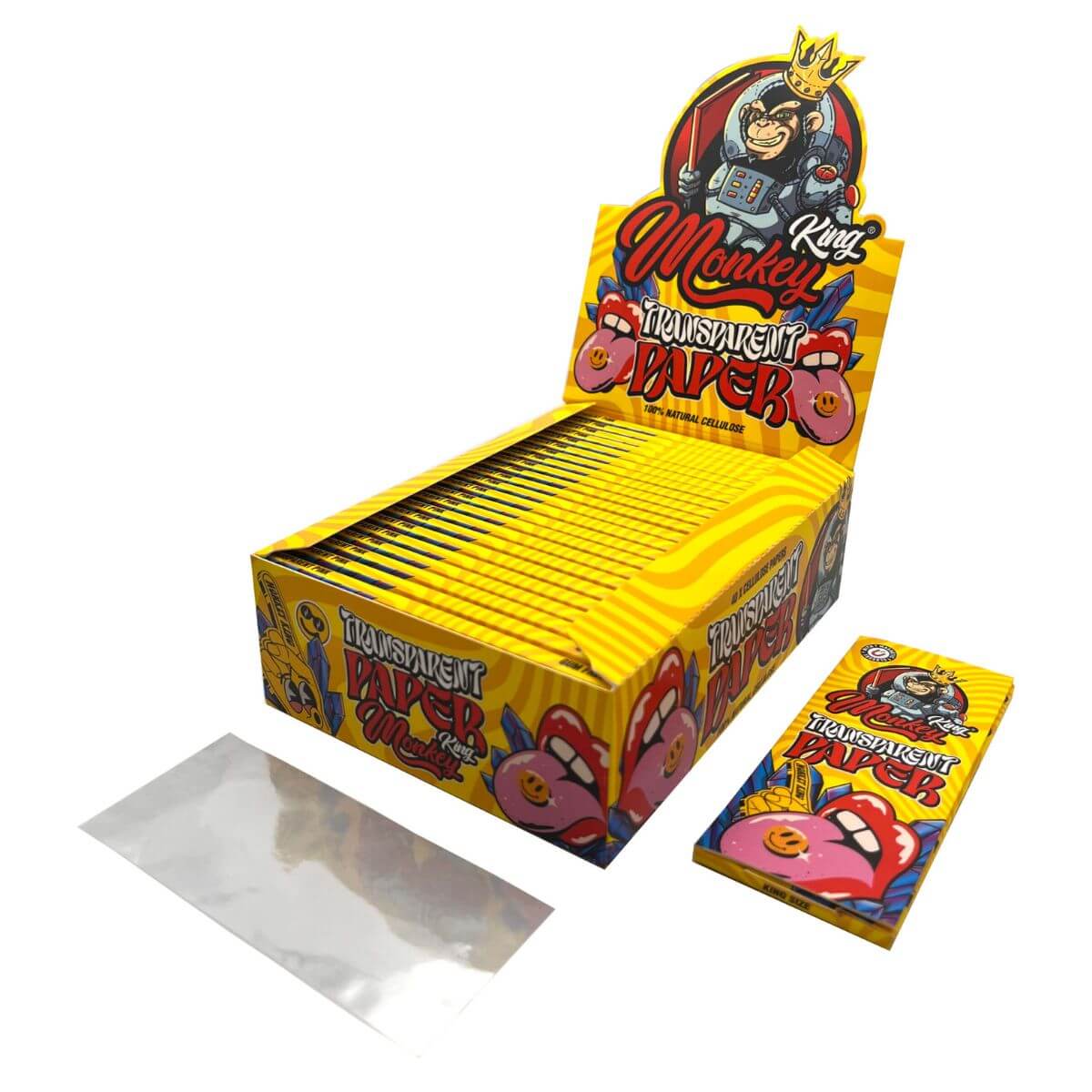 Monkey-King-transparent-Pink-100%-natural-cellulose-paper-(24pcsdisplay) Monkey King Transparent Pink 100 Natural Cellulose Paper 24pcsdisplay