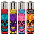 Clipper Accendini Classico Grande Teschi Marcati (24 pz/espositore) Clipper Lighters Classic Large Marked Skulls 24pcsdisplay