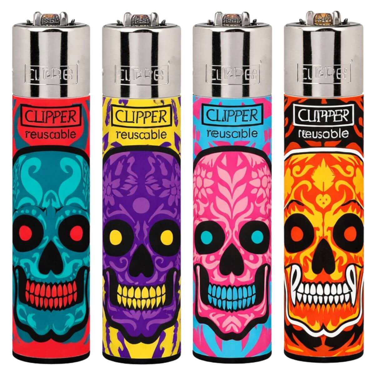 Clipper Lighters Classic Large Marked Skulls (24pcsdisplay) Clipper Lighters Classic Large Marked Skulls 24pcsdisplay