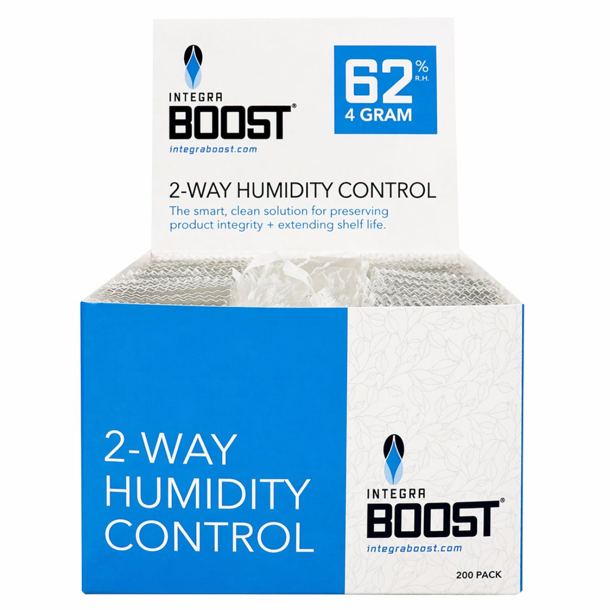 Integra Boost Controllo dell'Umidità a 2 Vie 62% RH - 4 Grammi (200pz/display) Integra Boost Controllo dell'Umidità a 2 Vie 62% RH - 4 Grammi (200pz/display)