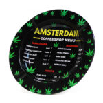 Posacenere in Metallo Menu Coffeeshop di Amsterdam wholesale metal ashtray amsterdam coffeeshop