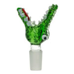 Braciere per Bong in Vetro Coccodrillo Verde 18mm glass bowl crocodile