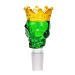 Braciere per Bong in Vetro Teschio Corona Verde 18mm glass bowl skull crown