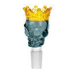 Braciere per Bong in Vetro Teschio Corona Verdeacqua 18mm glass bowl skull crown teal