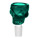 Braciere per Bong in Vetro Skull Verde Acqua 18mm wholesale glass bowl skull teal