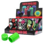 Lattine di plastica sigillate per conserve Teschi Floreali (6pezzi/display) wholesale plastic sealed cans skulls flowers