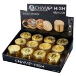 Champ High Grinder in Metallo Bitcoin 4 Parti - 40 mm (12 pz/display)
