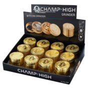 Champ High Grinder in Metallo Bitcoin 4 Parti - 40 mm (12 pz/display)