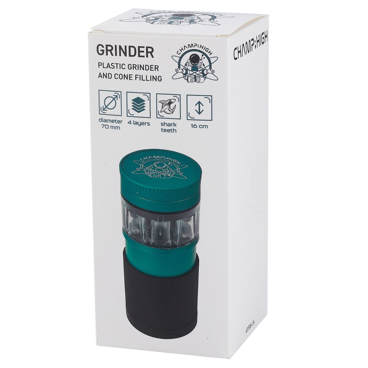 Champ High Grinder in Plastica e Riempiconi 4 Parti-70mm Champ High Grinder in Plastica e Riempiconi 4 Parti-70mm