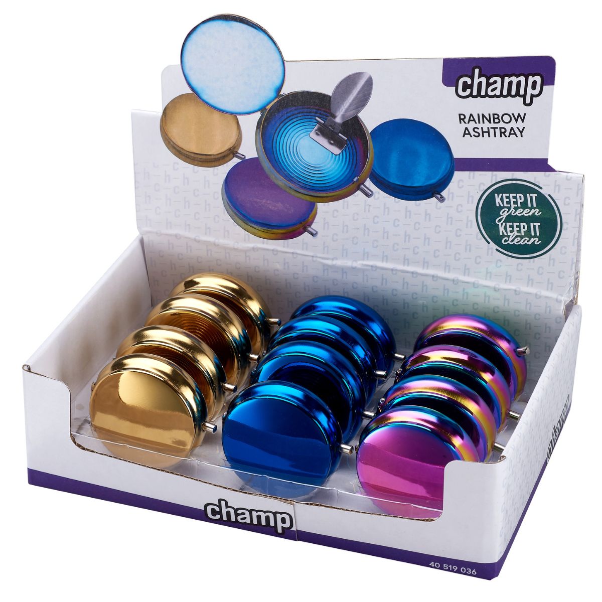 Champ High Posacenere Tascabile Rainbow (12pz/display) Champ High Posacenere Tascabile Rainbow (12pz/display)