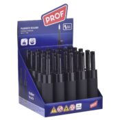 Prof FF Accendino Lungo Rotondo in Gomma Nera per Candele (25pz/display)